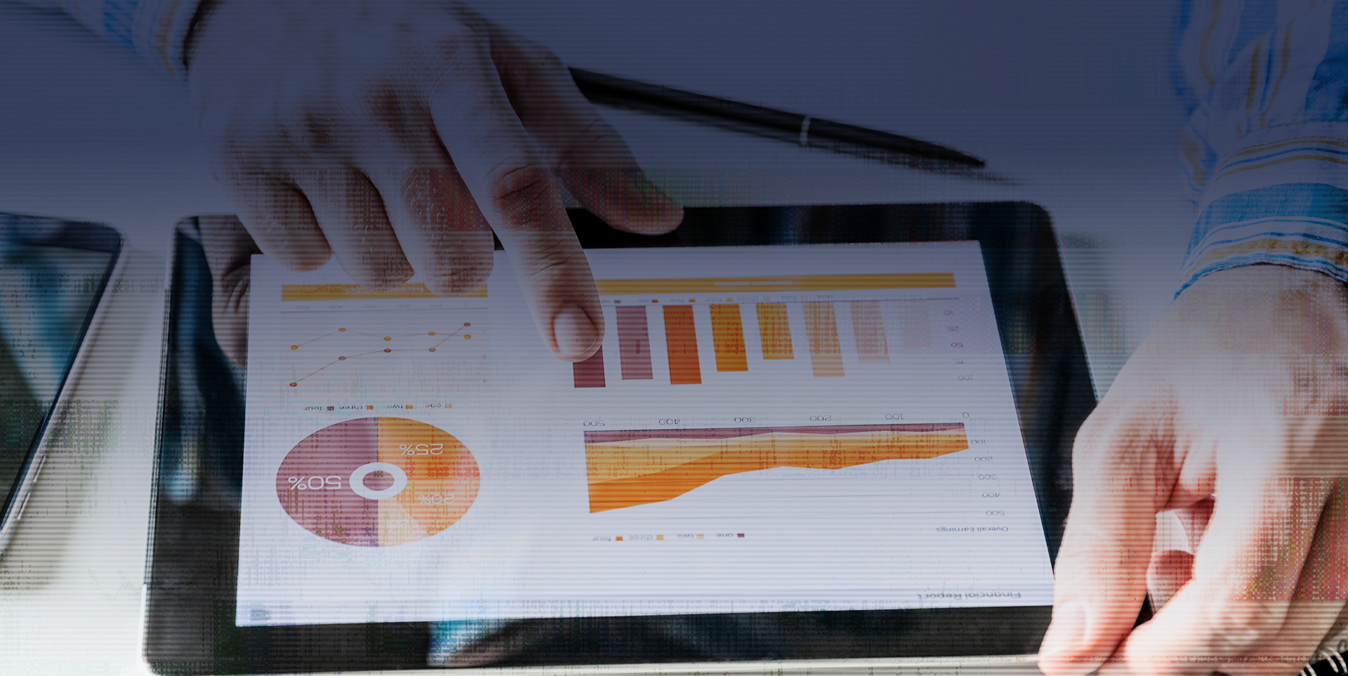 New Product Development Research Case Study Header - Ipad with charts